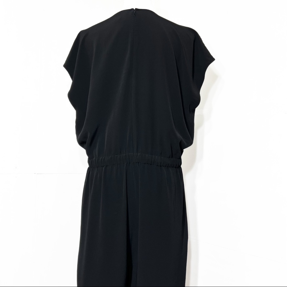 SOLD-Eileen Fisher Black Sleeveless Cropped Wide Leg Jumpsuit - Picture 7 of 12
